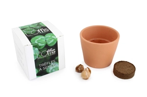 Cube de plantation avec pot céramique 7 cm - kits semis personnalisable