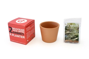 Cube de plantation avec pot céramique 7 cm - kits semis personnalisable