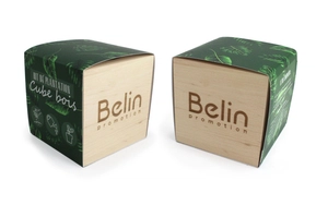 Cube en bois avec kit de plantation personnalisable