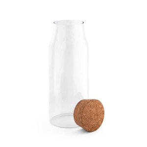 Bouteille en verre avec couvercle en liège - Carafe 1 litre personnalisable