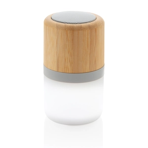 Enceinte 3W en bambou avec lumière d'ambiance personnalisable