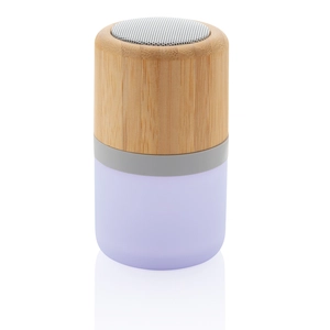 Enceinte 3W en bambou avec lumière d'ambiance personnalisable