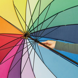 Parapluie de golf arc en ciel - Diamètre toile 131 cm personnalisable