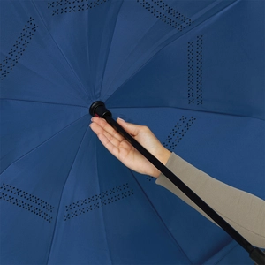 Parapluie inversé poignée canne toile 109 cm - baleines en fibre de verre personnalisable