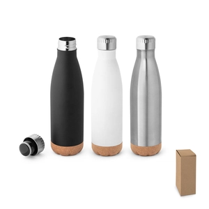 Thermos 560mL en acier inox avec base en liège - Gourde isotherme personnalisable