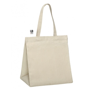 Totebag en coton avec soufflet 220 gr/m2 33 litres - avec fermeture par pressions personnalisable