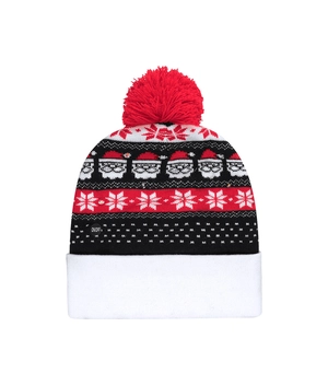 Bonnet de Noël tricoté avec pompon - Bonnet avec 6 LED personnalisable