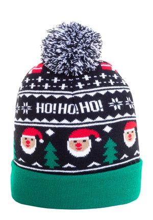 Bonnet de Noël tricoté avec pompon personnalisable