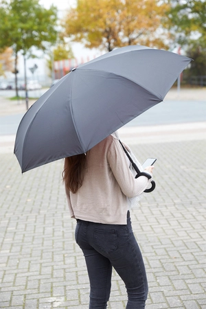 Parapluie inversé poignée canne toile 109 cm - baleines en fibre de verre personnalisable