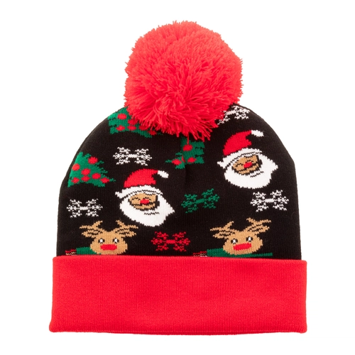 image du produit Bonnet de Noël tricoté avec pompon