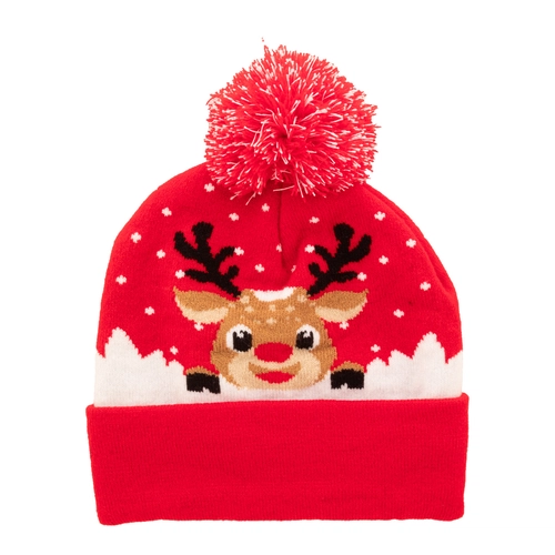 image du produit Bonnet de Noël tricoté avec pompon