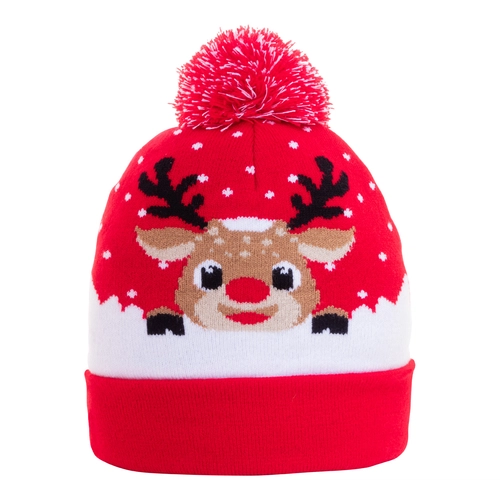 image du produit Bonnet de Noël tricoté avec pompon