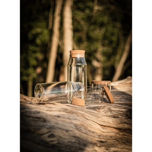 image du produit Bouteille en verre avec couvercle en liège - Carafe 1 litre