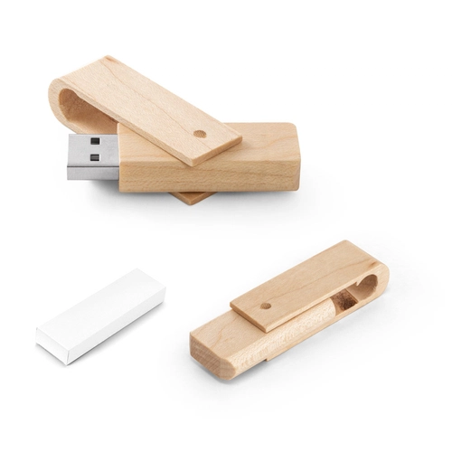 image du produit Clé USB pivotante en bois - capacité jusqu'à 32GB