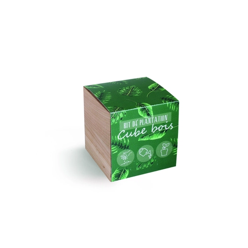 image du produit Cube en bois avec kit de plantation