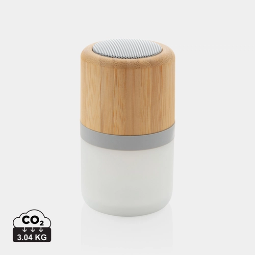 image du produit Enceinte 3W en bambou avec lumière d'ambiance