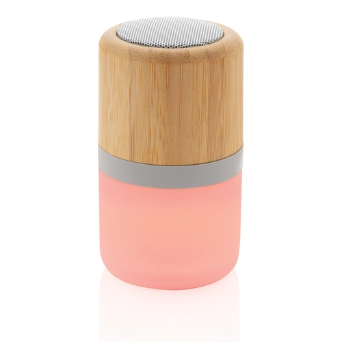 image du produit Enceinte 3W en bambou avec lumière d'ambiance