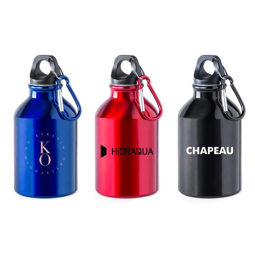 image du produit Petite bouteille en aluminium de 330 ml avec mousqueton