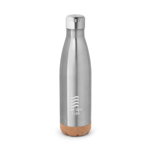 image du produit Thermos 560mL en acier inox avec base en liège - Gourde isotherme