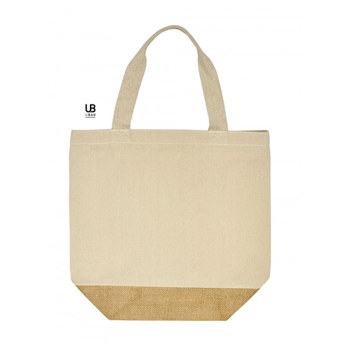 image du produit Totebag coton canvas et jute avec poche intérieure - fermeture zippée