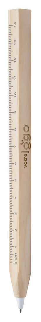 Stylo à bille en bois avec règle 14 cm BURNHAM personnalisable