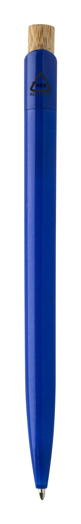 Stylo à bille en plastique ABS recyclé avec capuchon en bambou personnalisable