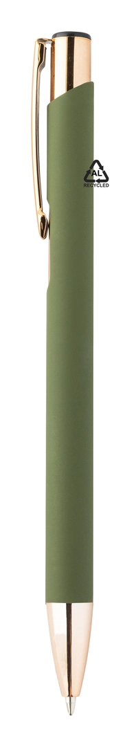 Stylo à bille en aluminium recyclé avec finition caoutchoutée personnalisable