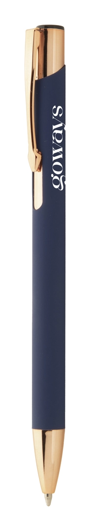 Stylo à bille en aluminium recyclé avec finition caoutchoutée personnalisable