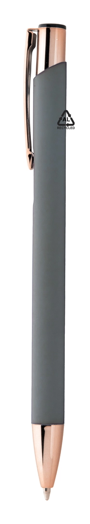 Stylo à bille en aluminium recyclé avec finition caoutchoutée personnalisable