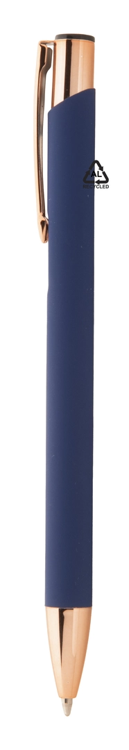 Stylo à bille en aluminium recyclé avec finition caoutchoutée personnalisable