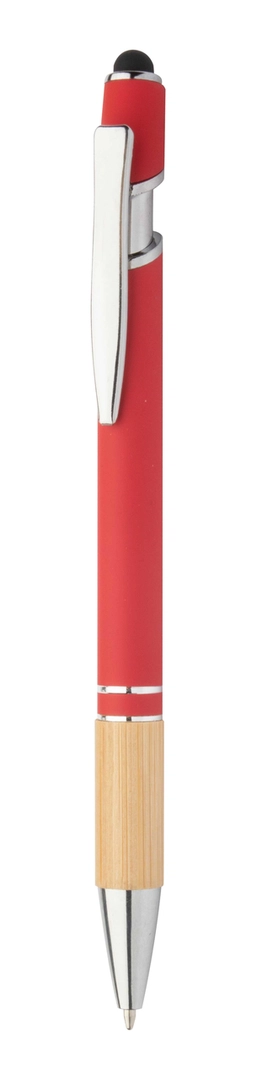 Stylo à bille avec stylet et embase bambou personnalisable