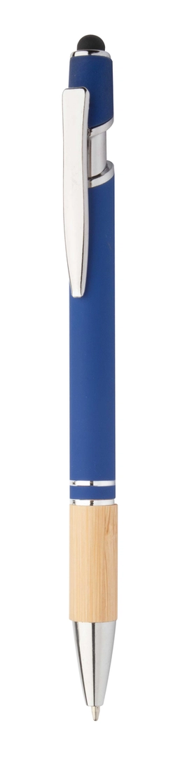 Stylo à bille avec stylet et embase bambou personnalisable