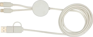 Câble 5 en 1 en plastique recyclé de 150 cm - charge rapide de 27 W personnalisable