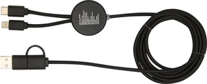 Câble 5 en 1 en plastique recyclé de 150 cm - charge rapide de 27 W personnalisable