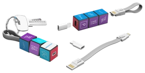 Rubik's mobile charging câble set - antistress personnalisable