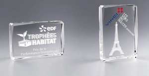 Trophée rectangle facetté personnalisé personnalisable