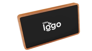 Powerbank 5000 mAh en bois d'érable FSC - logo lumineux personnalisable