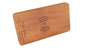 Powerbank 5000 mAh en bois d'érable FSC - logo lumineux personnalisable