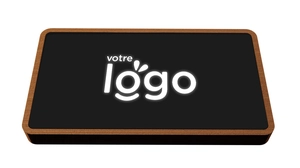 Powerbank 5000 mAh en bois FSC avec logo lumineux personnalisable