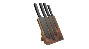 Set de couteaux de cuisine en inox sur planche magnétique personnalisable