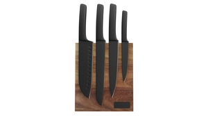 Set de couteaux de cuisine en inox sur planche magnétique personnalisable