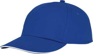 Casquette sandwich 5 panneaux avec fermeture velcro - Œillets brodés personnalisable