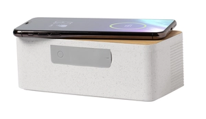 Enceinte Bluetooth en fibre de blé TRECAM chargeur induction personnalisable