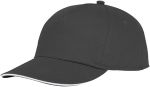 Casquette sandwich 5 panneaux avec fermeture velcro - Œillets brodés personnalisable