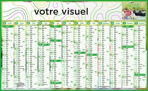 Calendrier bancaire 2025  JARDINAGE 65 x 40 cm - 12 mois recto personnalisable