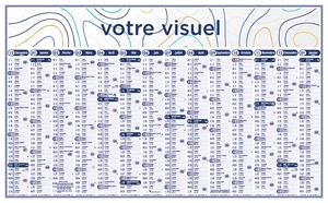 Calendrier bancaire 2025  PREMIUM - format 65 x 40 cm avec 13 mois sur une face personnalisable