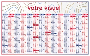 Calendrier bancaire 2025  STANDARD 65 x 40 cm - 13 mois recto seul personnalisable