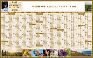 Calendrier bancaire 2025  VIGNOBLES DE FRANCE 65 x 40 cm - 13 mois recto seul personnalisable