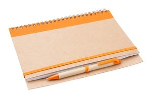 Carnet de notes à spirales en papier recyclé avec son stylo personnalisable