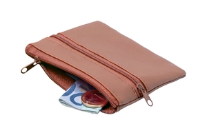 Porte-monnaie personnalisable en microfibre - fermeture zippée personnalisable